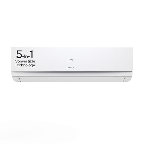 Godrej 1.5 Ton 3 Star, 5 Years Comprehensive Waranty, 5-In-1 Convertible Cooling, Inverter Split AC (Copper, Heavy-Duty Cooling at 52 Deg Celcius, 2024 Model, AC 1.5T EI 18NINV3R32 WYE, White)