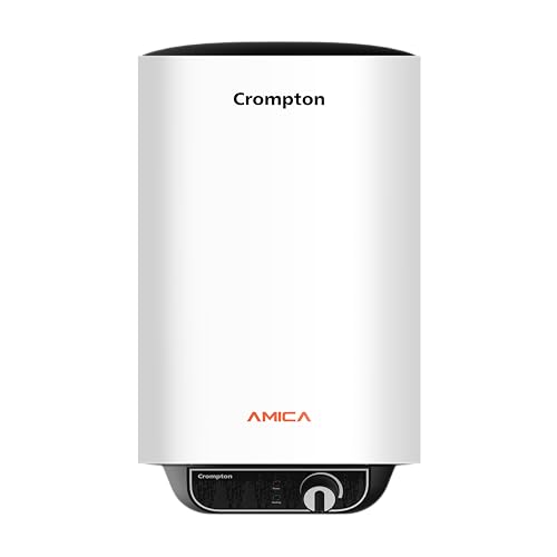 Crompton Amica 25-L 5 Star Rated Storage Water Heater (Geyser) with Free Installation and Connection Pipes (White)