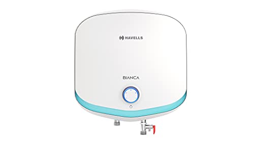 Havells Bianca 15 Litre Storage Water Heater | Temp. Knob, Glass Coated Tank, 5 Star Rated | Warranty: 7 Year on Tank, (Free Flexi Pipes, Installation & Shock Safe Plug) | (White)