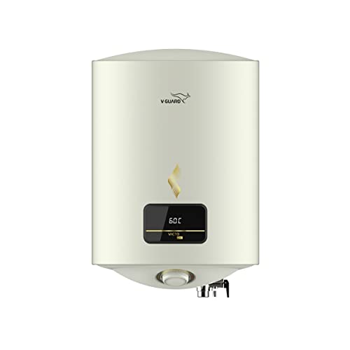 V-Guard Victo DG 6 Litre wall Water Heater with Free Installation & Free Connection Pipes (Digital Display, BEE 5 Star Rated), White (6 Litre)