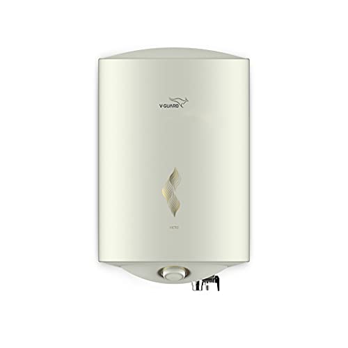 V-Guard Victo 25 Litre Water Heater with Free PAN India Installation & Free Inlet Outlet Connection Pipes (BEE 5 Star Rated), White (25 Litre),Wall