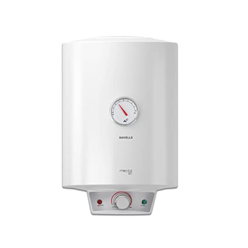 Havells Monza EC 25-Litre Vertical Storage Water Heater (Geyser) with Flexi Pipe, White 5 Star
