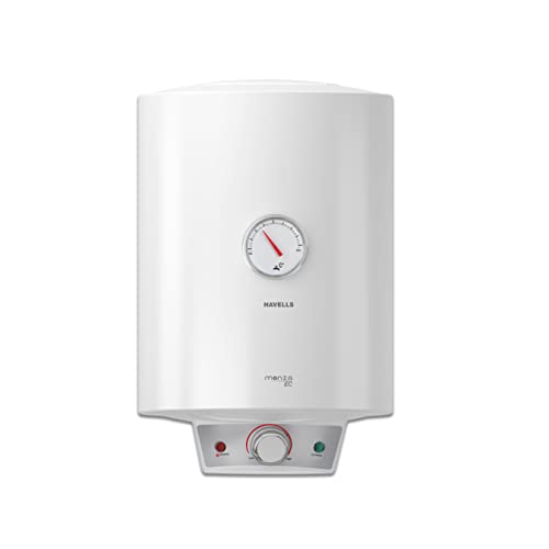 Havells Monza EC 10 L Storage Water Heater, Metallic Body, 2000 W, Free Flexi Pipe and Free Installation,Warranty: 7 Yr on Inn. Container; 4 Yr on Heating Element; 2 Yr Compre, (White) |Wall |1 count