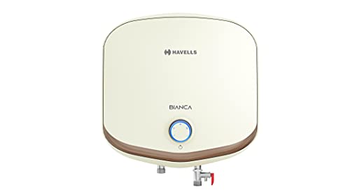 Havells Bianca 25 Litre Storage Water Heater | Temp. Knob, Glass Coated Tank, 5 Star Rated |Wall Mount| Warranty: 7 Year On Tank, (Free Flexi Pipes, Installation & Shock Safe Plug) | (Ivory)