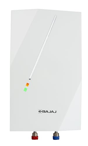 Bajaj Skive 5 Litre Vertical Instant Water Heater/Geyser for home|High Grade SS Tank|Multiple Safety System|Suitable for High Rise|Shock Resistant|Rust Proof Outer|5-Year* Tank Warranty by Bajaj|White