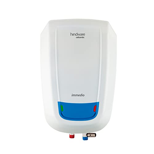 Hindware Atlantic Immedio 5L Water Heater, Wall Mounting, White & Blue