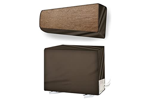 Stylista split ac cover set of indoor and outdoor unit Compatible for 1.5 Ton Lloyd GLS18I56WFVR Sand Pattern Brown