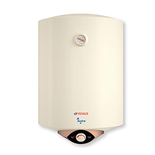 VENUS Audra 25AV 25-Litre (Ivory) Water Heater | Porcelain Enamelled Glass Lined Tank | BEE Star Rating - 5 Stars:ISI | Free Flexible Hose | Guarantee -7 Years on Inner Tank.