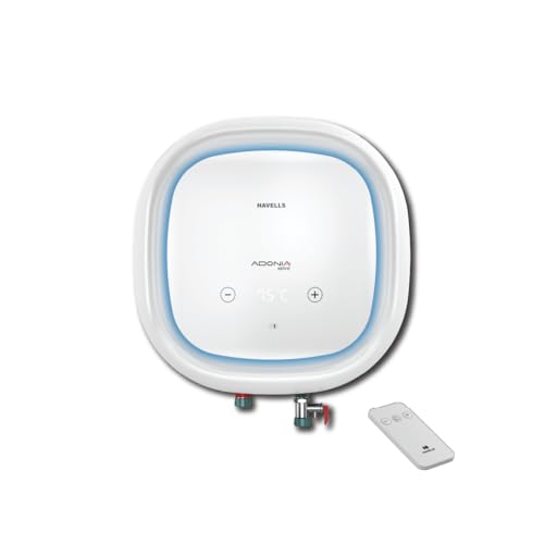 Havells Adonia Wave 15 Litre Storage Water Heater | Voice Controlled Smart Geyser, Color Changing LED | Warranty: 7 Year on Tank, Free Flexi Pipes, Free Installation, Free Shock Safe Plug | (White)