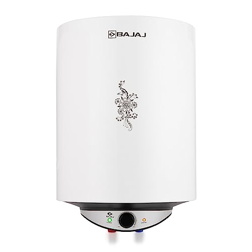 Bajaj Edrea 15 Litre Storage 5-Star Rated Storage vertical Wall Water Heater for home | Polymer Coated Tank | Multiple Safety* | Suitable for High Rise | Child Safety Mode | 5-Yr* Warranty 【White】