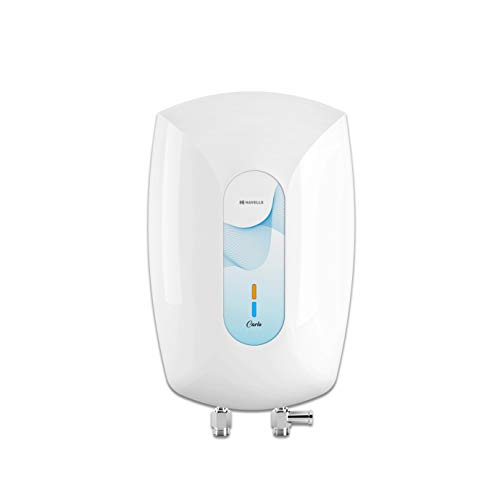 Havells Carlo 3 Litre Instant Water Heater | Twin Indicator, Rust and shock proof, ISI Certified, SS Tank | Fire Retardant Power Cord, Warranty: 5 year on inner tank & 2 year comprehensive | (White)