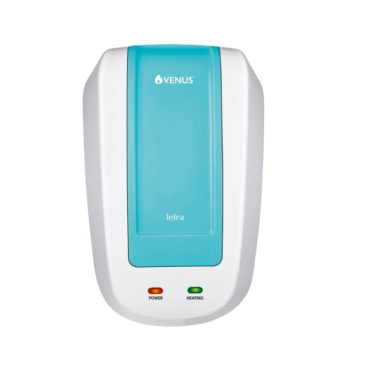 Venus Tefra 5 - Litre Instant Water Heater (white) | 100% Copper Element | 3000 Watts | Geyser for Bathroom and Kitchen | 5 Year Inner tank warranty | Fast Heating | Compact & Durable | Auto Shut-Off