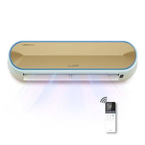 Lloyd Stellar Lite 1.5 Ton 5 Star Wi-Fi Inverter Split AC (6 in 1 Convertible, Mood Lighting, Door Open Alert, Copper, Smart 4-Way Swing, White/Silver Deco, GLS18V5FWSSL