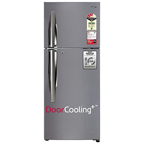 LG 260L 3 Star Smart Inverter Frost-Free Double Door Refrigerator (GL-I292RPZX, Shiny Steel, Door Cooling+)