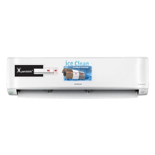 Hitachi 1 Ton Class 3 Star, ice Clean, Xpandable+, Inverter Split AC (100% Copper, Dust Filter, 2024 Model - 3400FXL RAS.G312PCAIBFE, White)