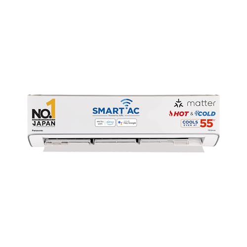 Panasonic 1.5 Ton 3 Star Hot & Cold Wi-Fi Inverter Smart Split AC(-7~55 Deg. C Operation, Copper Condenser, 7in1 Convertible, True AI, 4-Way Swing, PM 0.1 Filter, CS/CU-EZ18BKYXFM, 2025 Model,White)