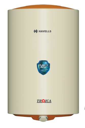 Havells Troica 10 Litre Storage Water Heater | Metal Body, Glass Coated Tank | Warranty: 7 Year on Tank, Free Flexi Pipes,Free Installation | (Ivory Brown)