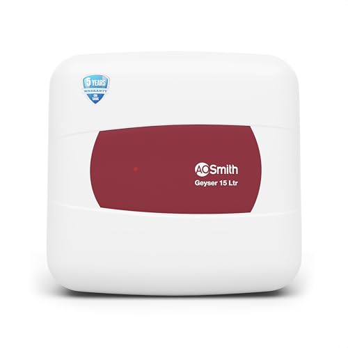 AO Smith Geyser 15 Litre 5 Star Rating (BEE) | Powerful 2KW Heating | Storage Water Heater With 2X Corrosion Resistant Blue Diamond Glass Tank | Warranty: 5 Yr Tank, 2 Yr Comprehensive | HSE-SHS-015