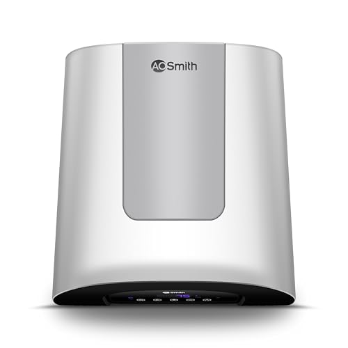 AO Smith HeatBot Wifi 25L Silver | Smart Storage Vertical Water Heater (Geyser with Alexa) with Free Installation | Voice & Smart App Control | Personalised Modes & Scheduler | Digital Touch Display