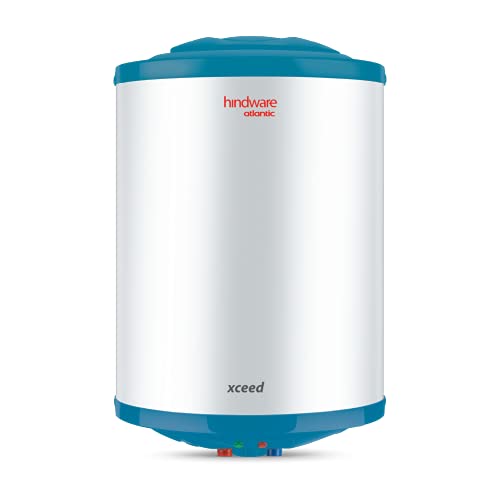 Hindware Atlantic Xceed 15L 5-Star Rated Electric Water Heater With Corrosion Resistant & Highly Durable Glass Lined Tank (White), Wall Mounting