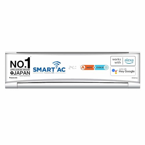 Panasonic 1.5 Ton 3 Star Hot and Cold Wi-Fi Inverter Smart Split AC (Copper Condenser, 7 in 1 Convertible with True AI Mode, PM 0.1 Air Purification Filter, CS/CU-KZ18AKYF, 2024 Model, White)