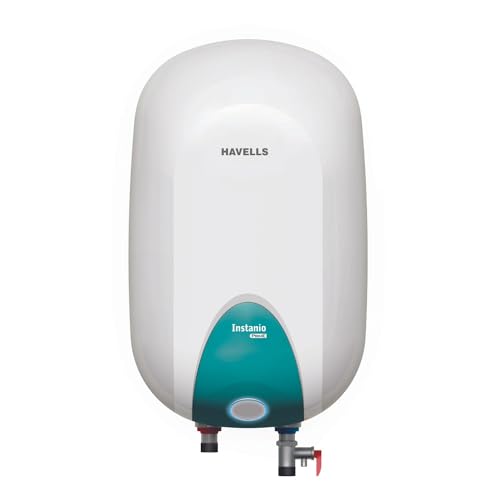 Havells Instanio Prime 15 Litre Storage Water Heater (Geyser) | Temp. Sensing Color Changing LED Indicator | Glass Coated Anti Rust Tank | Warranty: 5 Year on Tank | High Rise Compatible (White Blue)