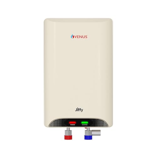 Venus Jiffy 3J30 3 Litre Instant Water Heater, Ivory | High Grade SS Inner Tank with 5 years Guarantee | Copper Heating Element with 2 Year Guarantee.