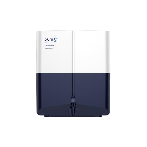 HUL Pureit Marina Pro Mineral RO+UV LED in-tank | 7 stage Purification | 7 Litres Capacity | Up to 45% Water Savings | Suitable for Borewell, Tanker & Muncipal Water | Wall Mountable | Blue & white