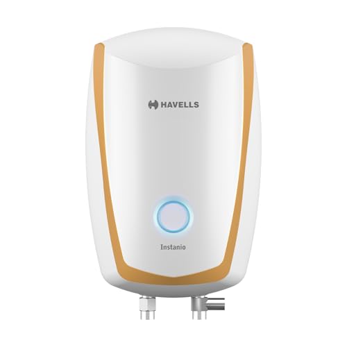 Havells Instanio 3 Litre Instant Water Heater | Color Changing LED Indicator, Rust & Shook Proof | SS Tank, ISI Certified, Warranty: 5 year on Inner Container ; 2 year comprehensive | (White Mustard)