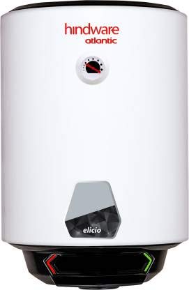 Hindware Atlantic 15 L Storage Water Geyser (Elicio, White, Black)