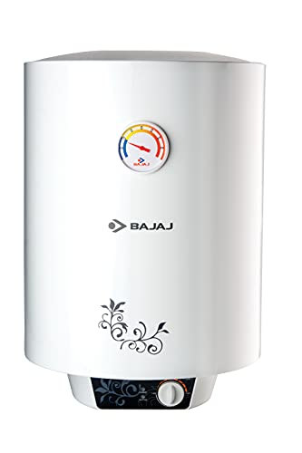 Bajaj New Shakti Storage 15 Litre Vertical Water Heater, White, 4 Star wall mounting