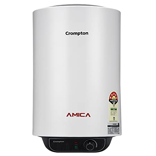 Crompton Amica 15-L 5 Star Rated Storage Water Heater with Free Installation and Connection Pipes (White)