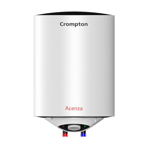 Crompton Acenza 25L Storage Water Heater (Geyser) with Superior Glassline Coating, 8 Bar pressure rating and 5yr Tank warranty, Wall Mounting