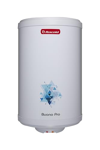Racold Buono Pro NXG 25L Water Heater (Geyser) - ABS Body, Free Installation & Pipes, 5 Star Rated, 5 Years Warranty on Tank, Titanium Coating, Vertical Storage Geyser for Bathroom, 3 Safety Levels