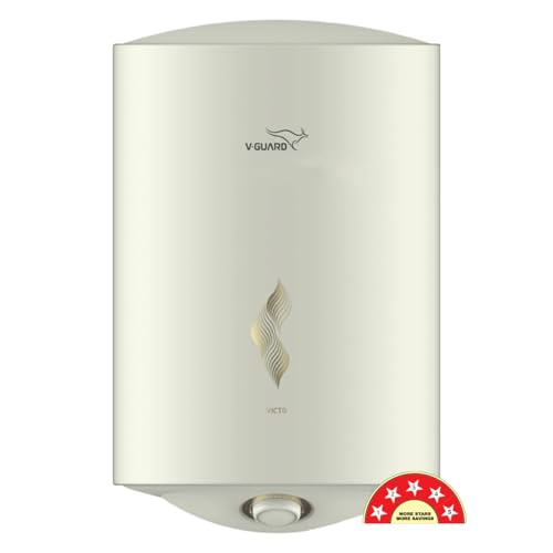 V-Guard Victo 10 Litre Water Heater with Free Installation & Free Connection Pipes (BEE 5 Star Rated), White (10 Litre),Wall