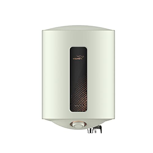 V-Guard Victo Plus 25 Litre 5 Star Water Heater with Advanced Safe Shock Module; Free PAN India Installation & Free Connection Pipes (White-Black)