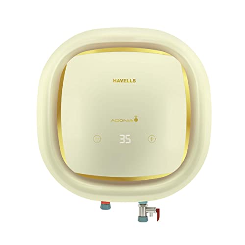 Havells Adonia-i 15 Litre Storage Water Heater(Geyser)| Wi-Fi Controlled, Smart Geyser| 5 Star Rated|Temp Sensing Color Changing LED Indicators|Digital Display| | Free Installation& Flexi Pipes(Ivory)