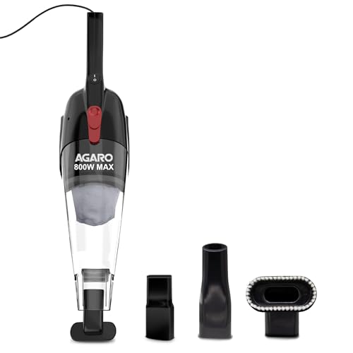 AGARO Regal 800 Watts Handheld Vacuum Cleaner, for Home Use, Dry Vacuuming, 6.5 kPa Suction Power, Lightweight, Lightweight & Durable Body, Small/Mini Size (Black)