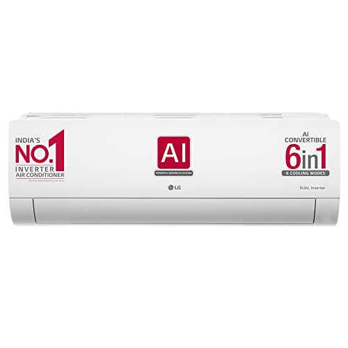 LG 1.5 Ton 5 Star AI DUAL Inverter Split AC (Copper, Super Convertible 6-in-1 Cooling, HD Filter with Anti-Virus Protection, 2023 Model, RS-Q19YNZE, White)