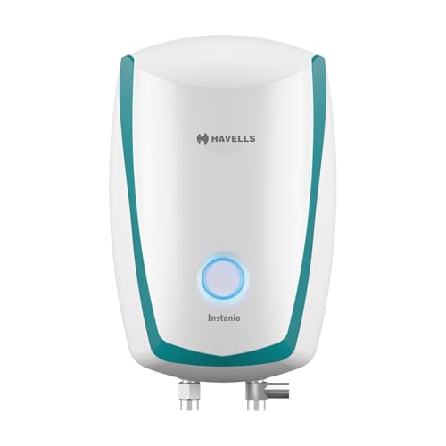 Havells Instanio 3 Litre Instant Water Heater | Color Changing LED Indicator, Rust & Shook Proof | SS Tank, ISI Certified, Warranty: 5 year on Inner Container ; 2 year comprehensive | (White Blue)