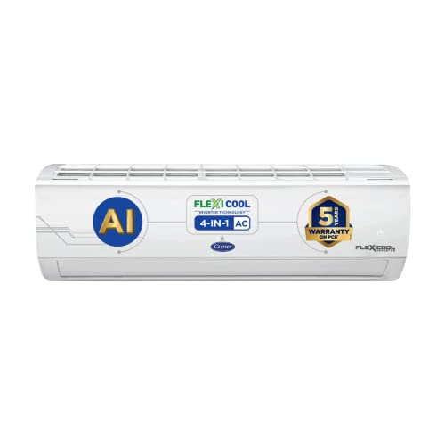 Carrier 1.5 Ton 3 Star Inverter Split AC (Copper,ESTER Dxi, 4-in-1 Flexicool Inverter, 2022 Model,R32,White)