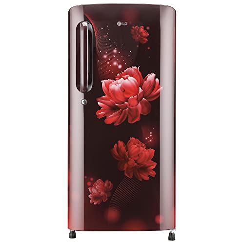LG 190L 5 Star Smart Inverter Direct-Cool Single Door Refrigerator (GL-B201ASCZ, Scarlet Charm, Fastest Ice Making, 2022 Model)