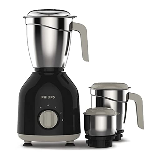 Philips HL7756/00 Mixer Grinder 750 Watt , 3 Stainless Steel Multipurpose Jars with 3 Speed Control and Pulse function (Black)