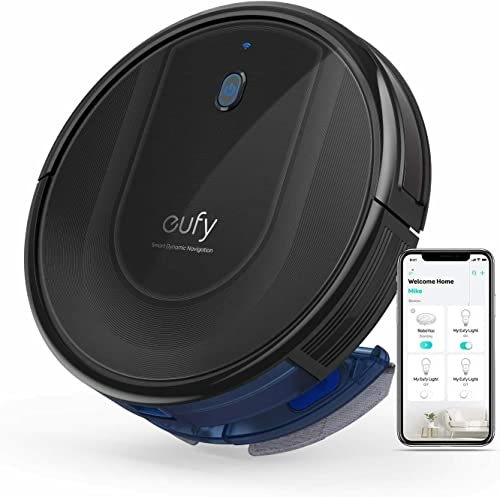 EUFY by Anker, Robovac G10 Hybrid, Robotic Vacuum Cleaner, Dynamic Navigation, 2-in-1 Sweep and Mop, Wi-Fi, Super-Slim, 2000Pa Strong Suction, Quiet, Self-Charging, for Hard Floors Only - Black
