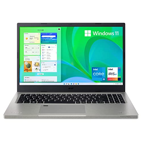 Acer Aspire Vero AV15-51-5155 Green Laptop | 15.6' FHD IPS Display | 11th Gen Intel Core i5-1155G7 | 16GB DDR4 | 512GB SSD | Wi-Fi 6 | PCR Materials | Windows 11 Home | Fingerprint Reader | MS Office