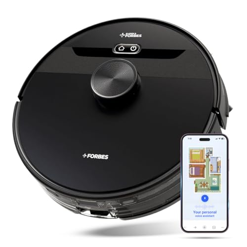 Eureka Forbes SmartClean Nuo, 5000Pa HyperSuction Robotic Vacuum Cleaner with LiDAR 3.0 Navigation & Home Mapping | Wet Mopping | 5-Hour Run Time | 5000mAh Battery | Smart App Control