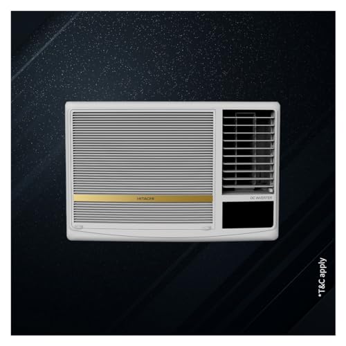 HITACHI 1.5 Ton 5 Star, Window Inverter AC (Copper, 100% cooling at 43 degree Celsius, SHIZUKA- RAW518HGEOZ1, White)
