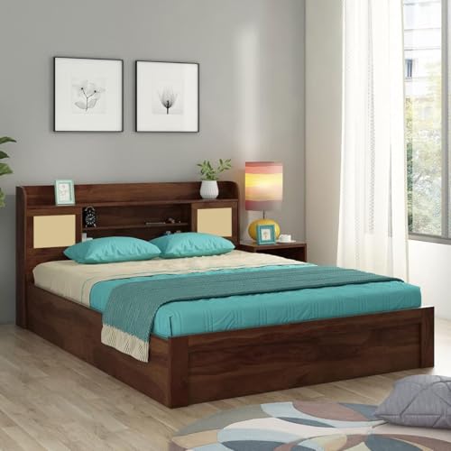 FURNY Kreesmo Jude King Size Bed Engineered Wood Bed in Melamine Finish with Box Storage