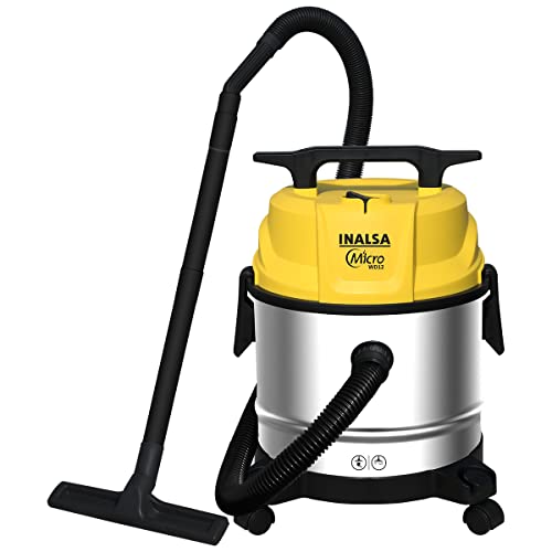 INALSA Wet and Dry Vacuum Cleaner for Home, 12 LTR Capacity,1200 W, 17 kPa Suction, Blower Function, Wet Vacuum Cleaner for Sofa, House Cleaning Machine,Stainless Steel Body (WD 12)