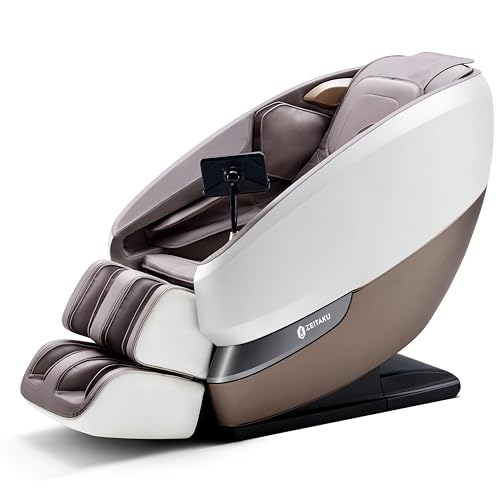 ZEITAKU ANSHIN Massage Chair Recliner: Full Body Massage, 18 Rollers Tuina Tech, 16 Auto Progs, Zero Gravity, Back Heat, Foot Massage, BT Speaker, LCD Display, Voice Control